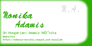 monika adamis business card